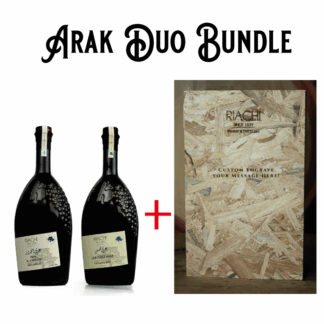 Customizable Wooden Box + Arak Duo - 2 Arak Bottles